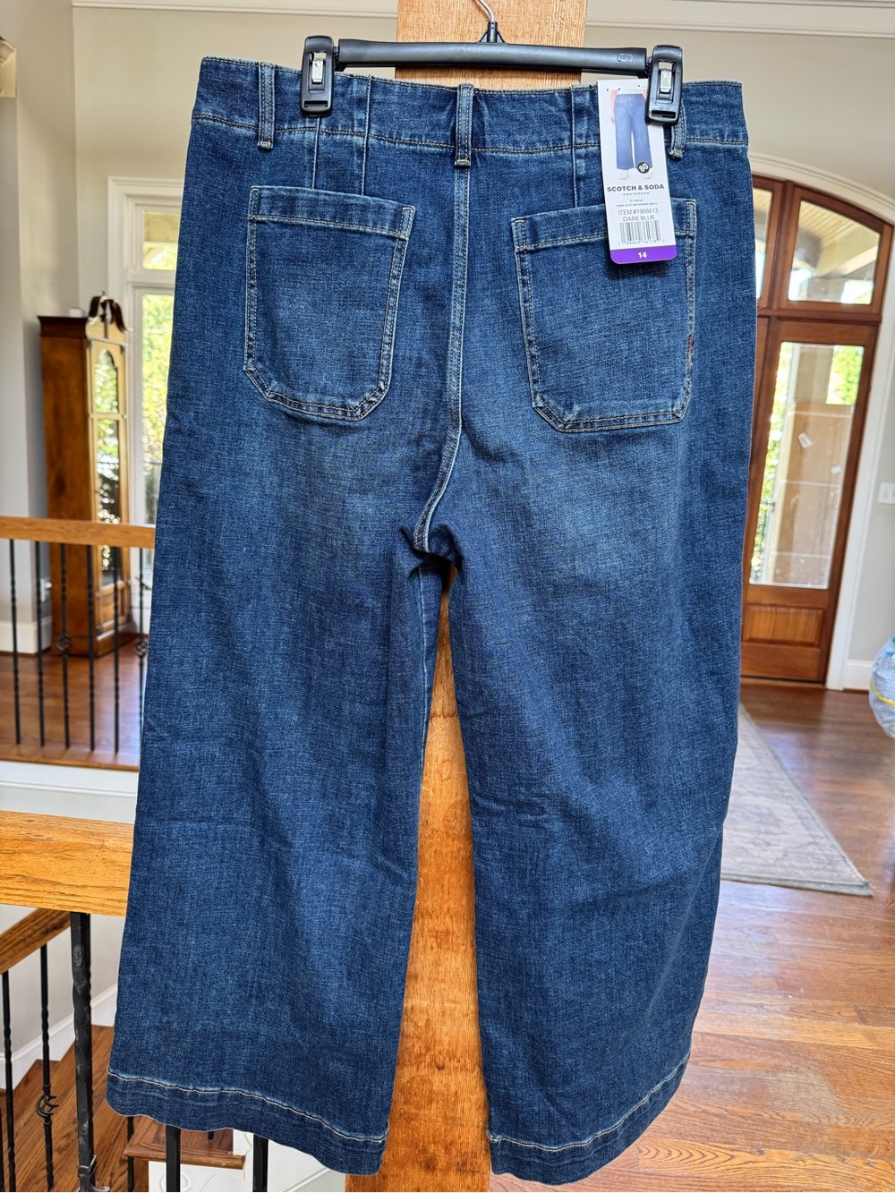 Scotch & Soda Wide-Leg High-Rise Cropped Patch Pocket Jeans - Picture 3 of 6